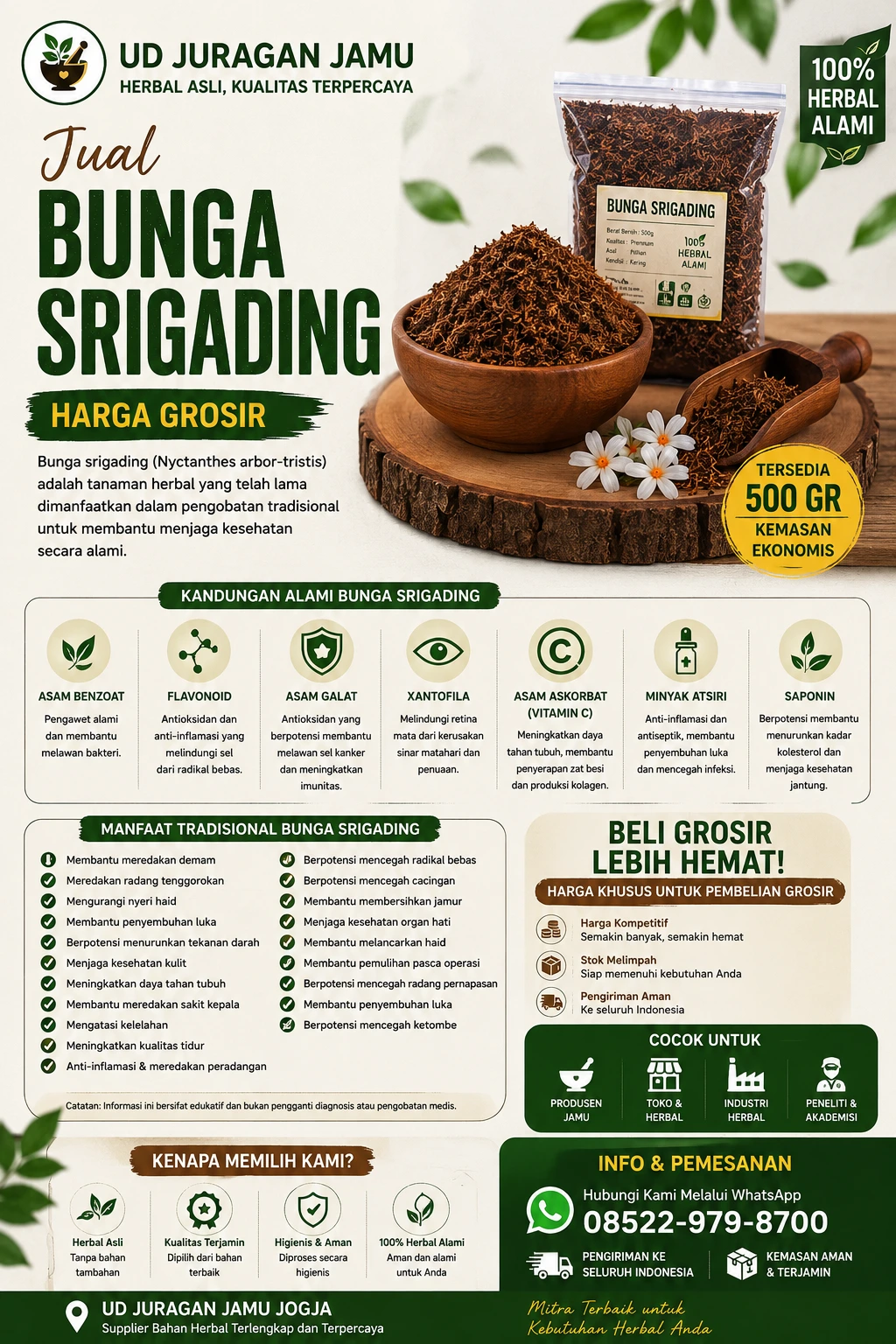 jual bunga srigading grosir