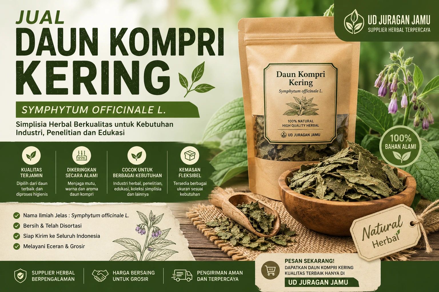 jual daaun kompri harga grosir