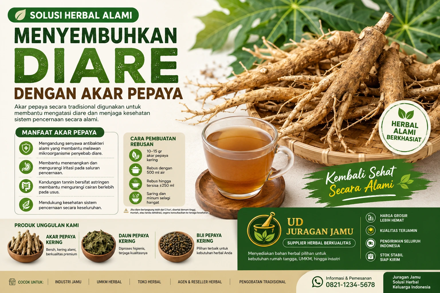 akar pepaya untuk diare