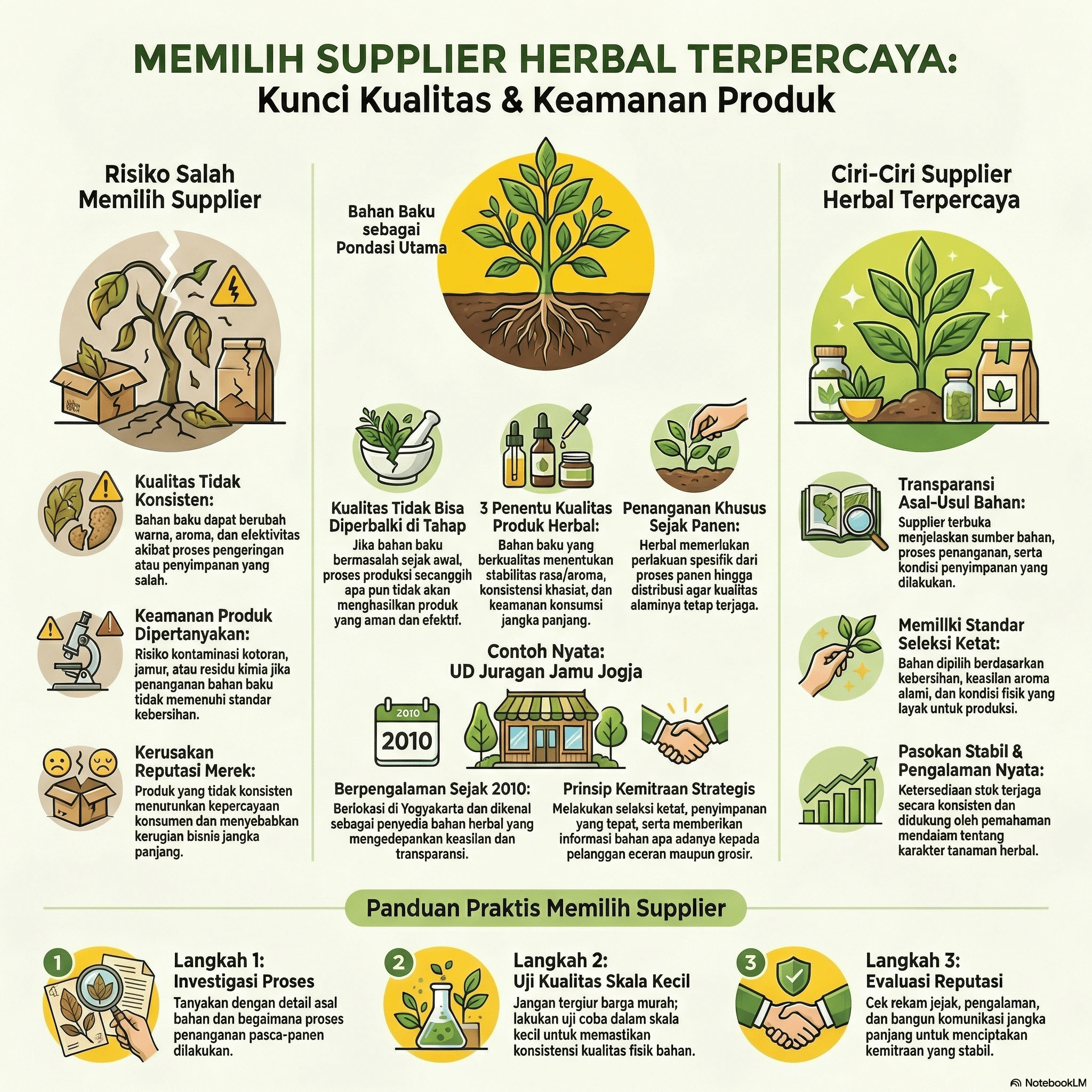memilih supplier bahan herbal terpercaya
